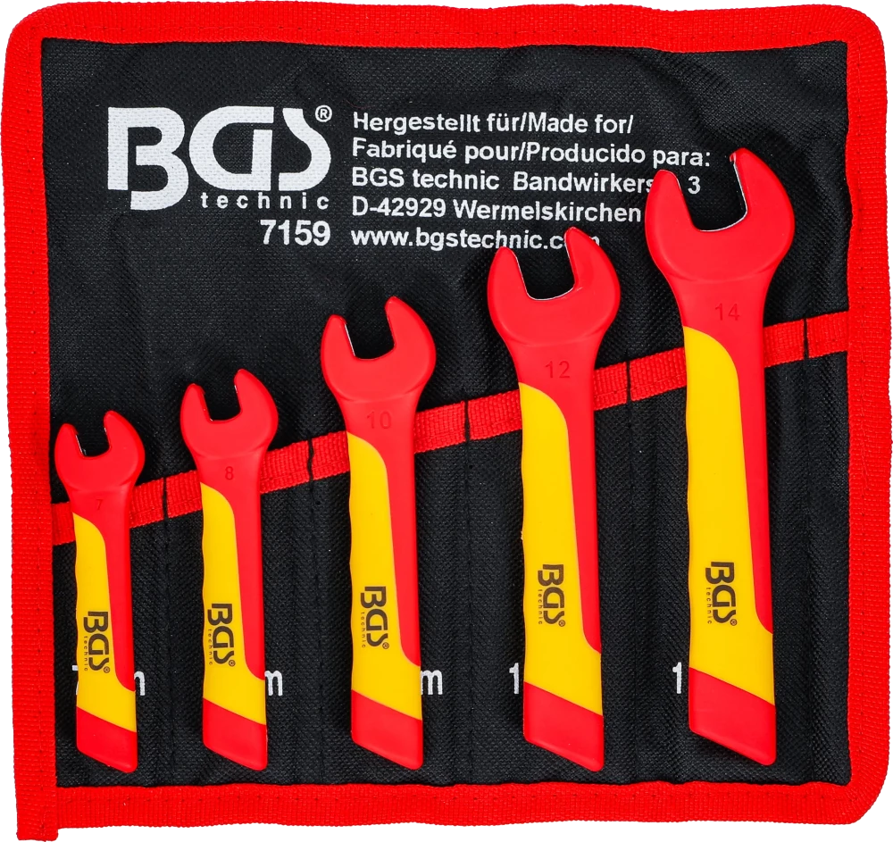Conjunto de chaves de boca simples VDE | 7 - 14 mm | 5 peças