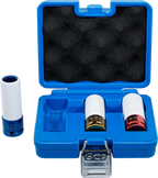 Conjunto de encaixes de impacto com proteção | Entrada de quadrado interno de 12,5 mm (1/2") | 17 / 19 / 21 mm | 3 peças