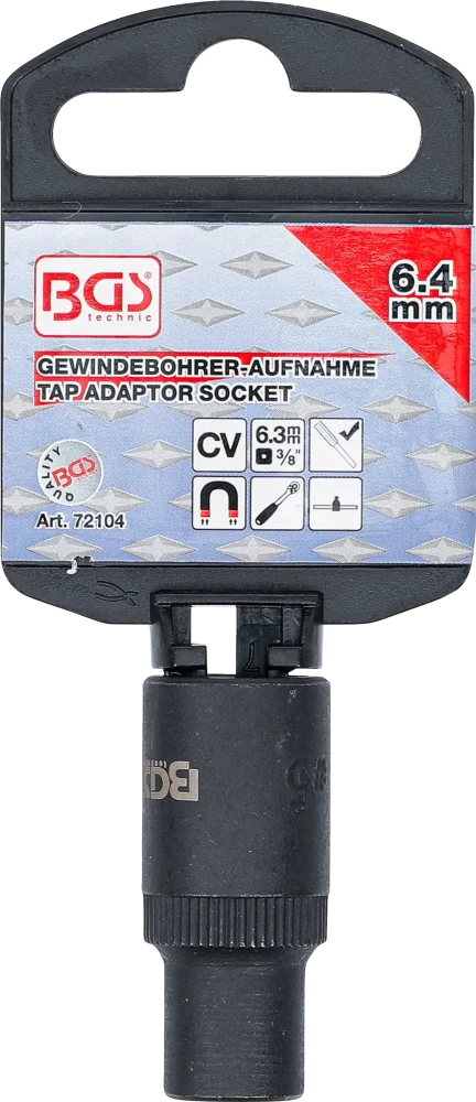 Suportes de machos de atarraxar encaixes para chave de caixa sextavados | 10 mm (3/8") | 6,4 mm