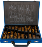 Conjunto de brocas escalonadas e helicoidais | HSS | de nitrato de titânio | 1 - 10 mm | 231 peças