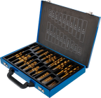 Conjunto de brocas escalonadas e helicoidais | HSS | de nitrato de titânio | 1 - 10 mm | 231 peças