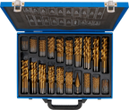 Conjunto de brocas escalonadas e helicoidais | HSS | de nitrato de titânio | 1 - 10 mm | 231 peças
