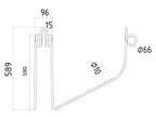 Mola Comp:589mm, Larg:96mm, Ø10mm - para Kverneland, Taarup Aplicavel em: KT6714010094 (S.72404)