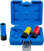 Conjunto de encaixes de impacto com proteção | Entrada de quadrado interno de 12,5 mm (1/2") | 17 / 19 / 21 mm | 3 peças