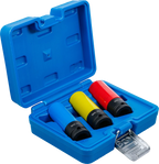 Conjunto de encaixes de impacto com proteção | Entrada de quadrado interno de 12,5 mm (1/2") | 17 / 19 / 21 mm | 3 peças