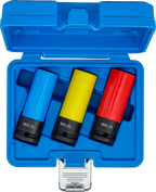 Conjunto de encaixes de impacto com proteção | Entrada de quadrado interno de 12,5 mm (1/2") | 17 / 19 / 21 mm | 3 peças