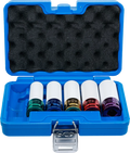 Conjunto de encaixes de impacto com proteção | Entrada de quadrado interno de 12,5 mm (1/2") | 15 / 17 / 19 / 21 / 22 mm / MS17 | 6 peças