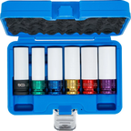 Conjunto de encaixes de impacto com proteção | Entrada de quadrado interno de 12,5 mm (1/2") | 15 / 17 / 19 / 21 / 22 mm / MS17 | 6 peças
