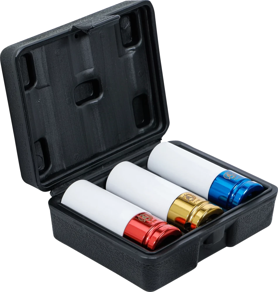 Conjunto de encaixes de impacto com proteção | Entrada de quadrado interno de 12,5 mm (1/2") | 17 - 19 - 21 mm | 3 peças