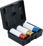 Conjunto de encaixes de impacto com proteção | Entrada de quadrado interno de 12,5 mm (1/2") | 17 - 19 - 21 mm | 3 peças