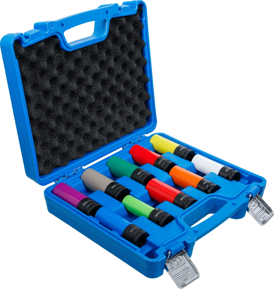 Conjunto de encaixes de impacto com proteção | 12,5 mm (1/2") | 15 - 24 mm e parafusos de roda especiais | 10 peças