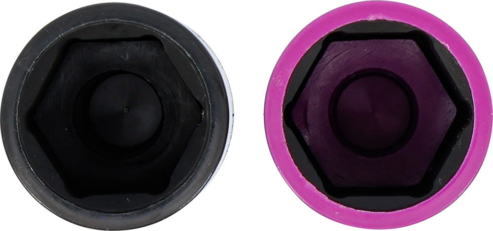 Conjunto de encaixes de impacto com proteção | Entrada de quadrado interno de 12,5 mm (1/2") | 20,5 / 21,5 mm | 2 peças