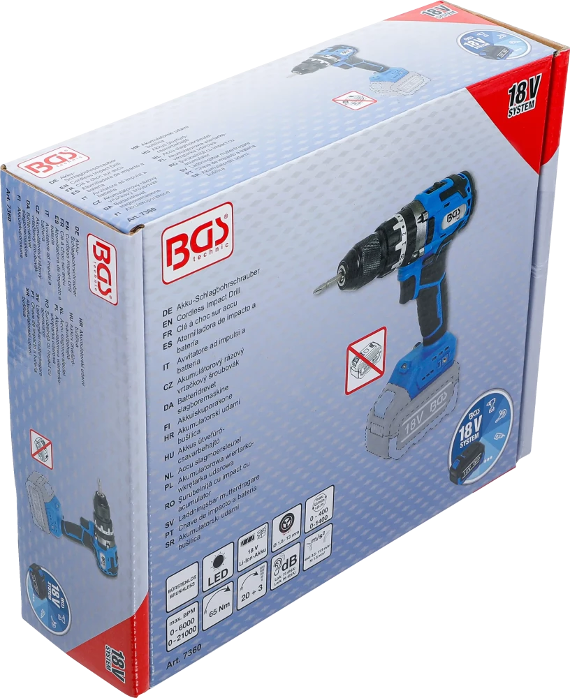 Chave de impacto a bateria | sem escovas | 65 Nm | 18 V | sem bateria