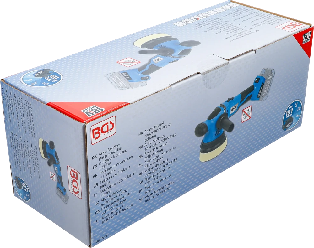 Polidor excêntrico a bateria | sem escovas | 18 V | sem bateria
