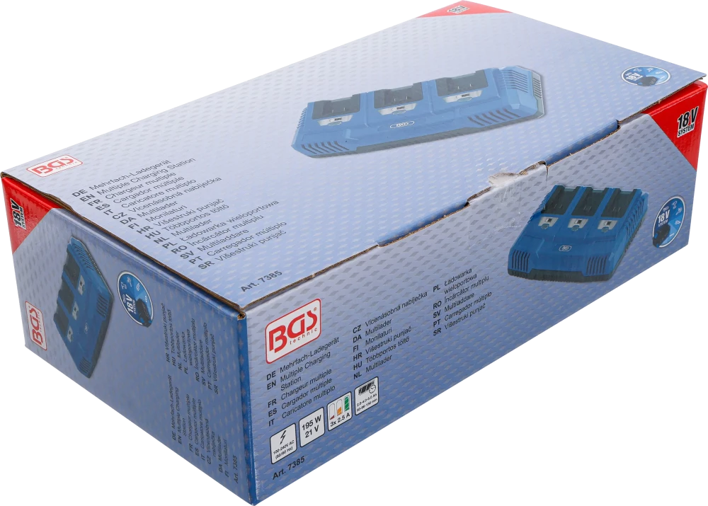 Carregador múltiplo | 3 x 2,5 A | 18 V