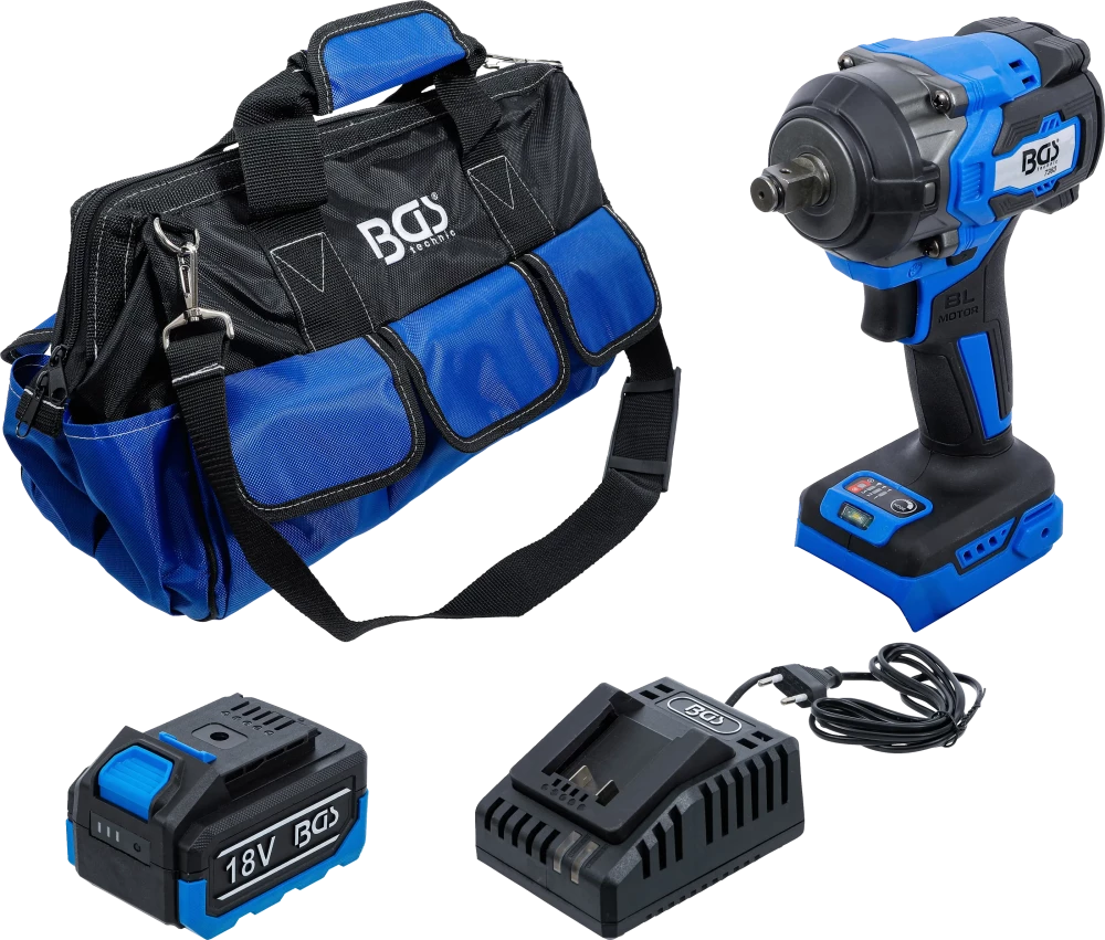 Conjunto de chaves de impacto a bateria | sem escovas | 550 Nm | 18 V | com bateria e carregador