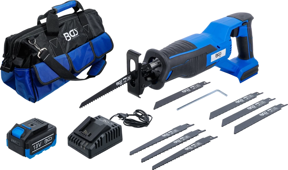 Conjunto de serras sabre a bateria | sem escovas | 18 V | com bateria e carregador