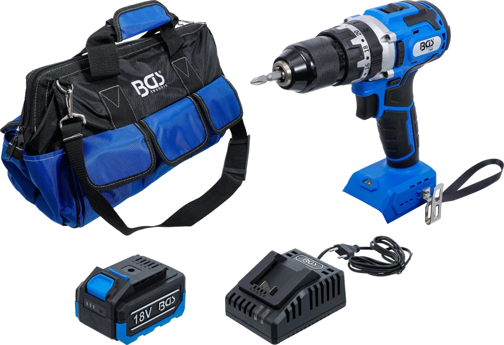 Conjunto de furadeira de impacto a bateria | sem escovas | 65 Nm | 18 V | com bateria e carregador