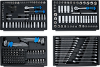 Conjunto de Chaves de Caixa 1/4"+3/8"+1/2" | Métrico + Polegadas | 300 Peças