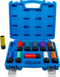 Conjunto de encaixes de impacto com proteção | 12,5 mm (1/2") | 15 - 27 mm e parafusos de roda especiais | 11 peças