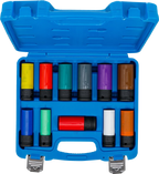 Conjunto de encaixes de impacto com proteção | 12,5 mm (1/2") | 15 - 27 mm e parafusos de roda especiais | 11 peças