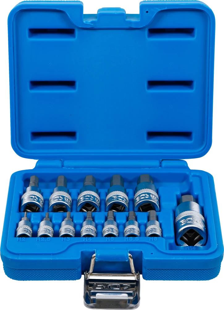 Conjunto de Encaixes para Pontas | Sextavado Interno | 1/4" + 3/8" + 1/2" | 13 peças