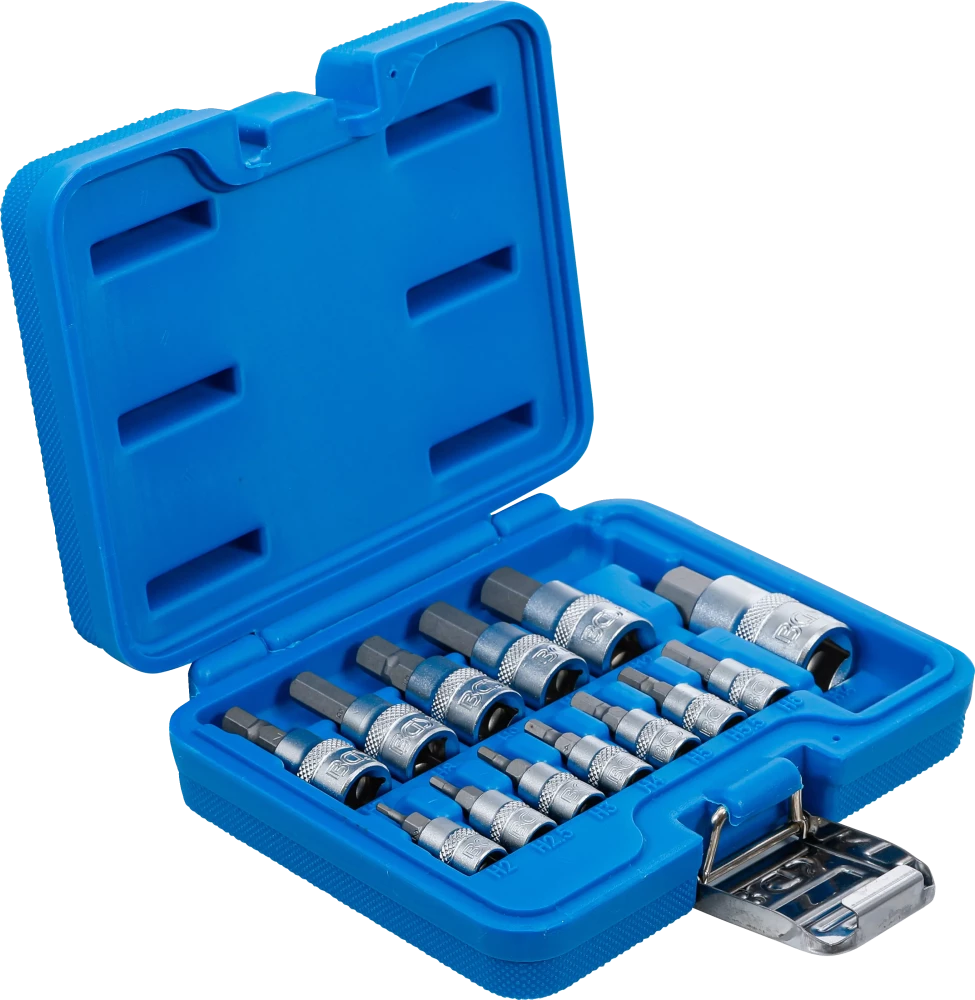 Conjunto de Encaixes para Pontas | Sextavado Interno | 1/4" + 3/8" + 1/2" | 13 peças