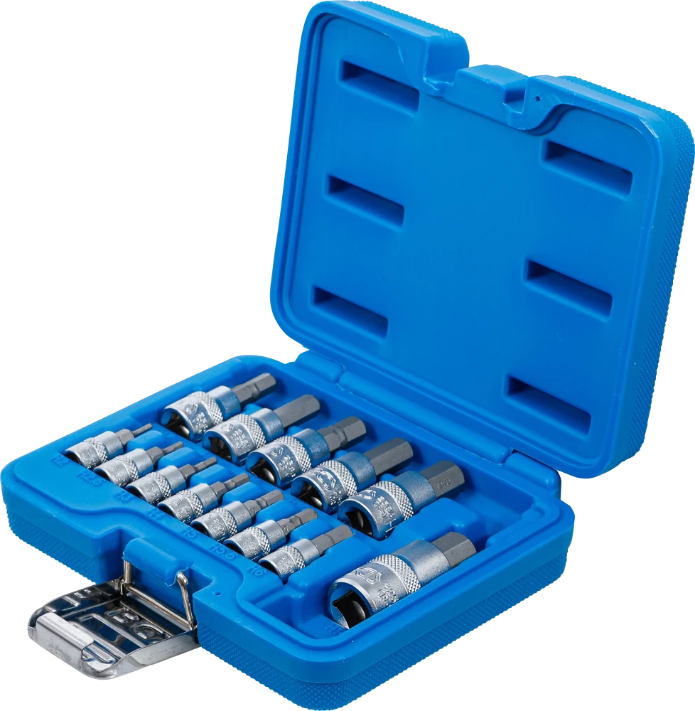 Conjunto de Encaixes para Pontas | Sextavado Interno | 1/4" + 3/8" + 1/2" | 13 peças