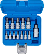 Conjunto de Encaixes para Pontas | Sextavado Interno | 1/4" + 3/8" + 1/2" | 13 peças