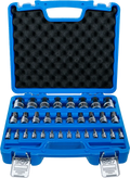 Conjunto de Encaixes para Pontas | Sextavado Interno Métrico e Polegadas | 1/4"+3/8"+1/2" | 32 peças