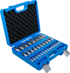 Conjunto de Encaixes para Pontas | Sextavado Interno Métrico e Polegadas | 1/4"+3/8"+1/2" | 32 peças