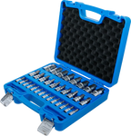 Conjunto de Encaixes para Pontas | Sextavado Interno Métrico e Polegadas | 1/4"+3/8"+1/2" | 32 peças