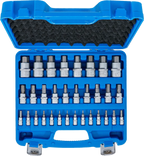 Conjunto de Encaixes para Pontas | Sextavado Interno Métrico e Polegadas | 1/4"+3/8"+1/2" | 32 peças
