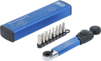 Chave de torque | Saída de sextavado interno 6,3 mm (1/4") | 2 - 10 Nm | com conjunto de pontas | 9 peças