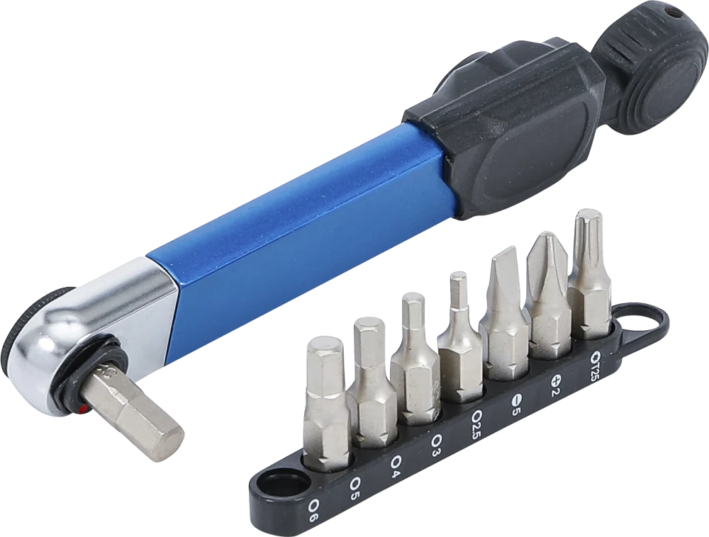 Chave de torque | Saída de sextavado interno 6,3 mm (1/4") | 2 - 10 Nm | com conjunto de pontas | 9 peças