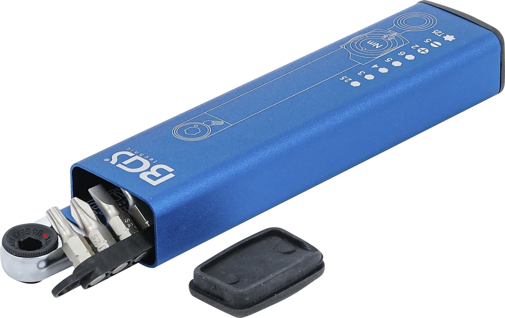 Chave de torque | Saída de sextavado interno 6,3 mm (1/4") | 2 - 10 Nm | com conjunto de pontas | 9 peças