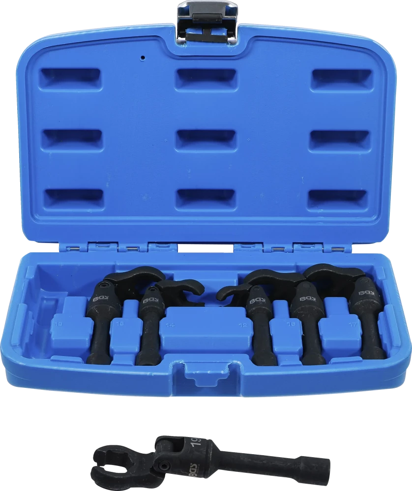 Conjunto de chaves hexagonais de boca aberta | Entrada de quadrado interno de 10 mm (3/8") | com articulação | 6 peças