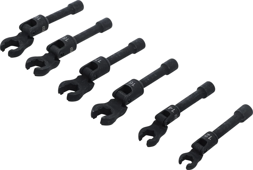 Conjunto de chaves hexagonais de boca aberta | Entrada de quadrado interno de 10 mm (3/8") | com articulação | 6 peças