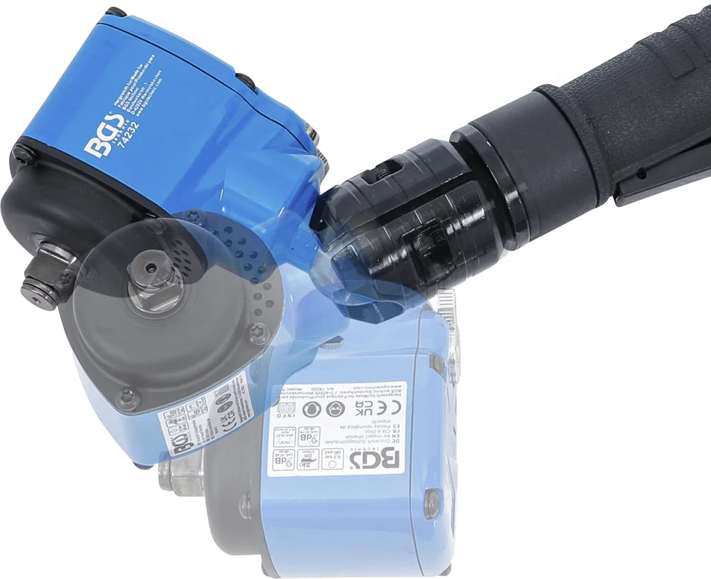 Chave de impacto pneumática | Conjunto de chaves de caixa de impacto e angulada | 12,5 mm (1/2") | 650 Nm | 10 peças