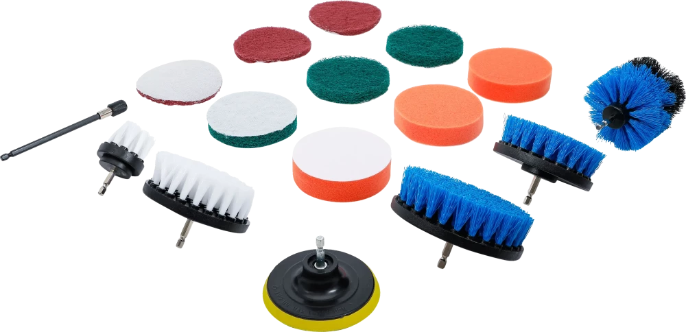 Conjunto de discos para polir / lixar e acessórios de escova | para perfuradoras | 16 peças