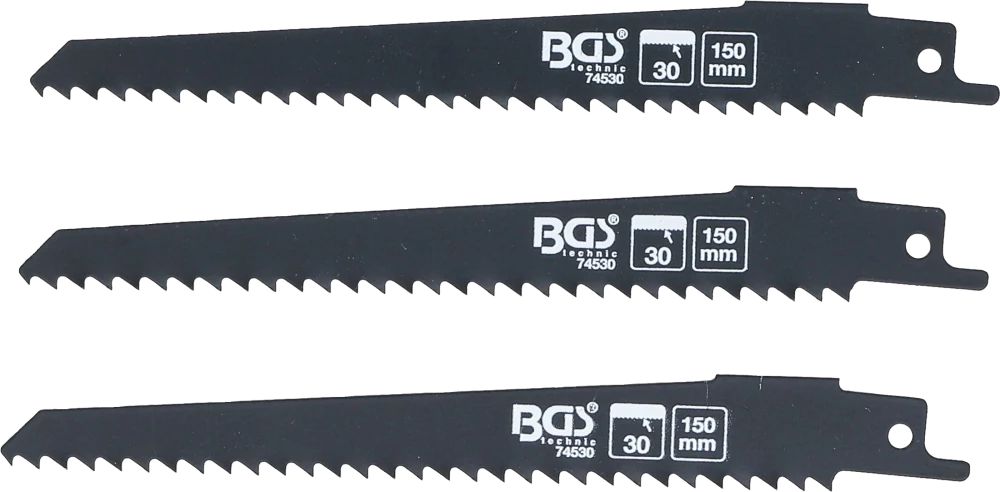Conjunto de lâminas de serra sabre | para madeira | para BGS 7367 | 3 peças