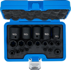Conjunto de encaixes para chave de caixa de impacto | perfil em E Plus | 6,3 mm (1/4"), 10 mm (3/8"), 12,5 mm (1/2") | EP4 - E32 | 19 peças