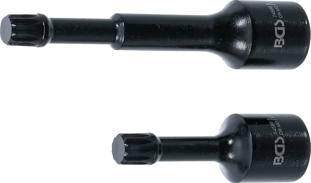 Conjunto de encaixe para pontas de impacto especial | 12,5 mm (1/2") | dentado múltiplo interno (para XZN) M12 | para VAG | 2 peças