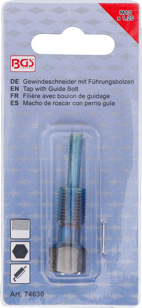 Macho de roscar com perno-guia | para sensores de temperatura | M12 x 1.25