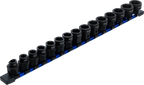 Conjunto de encaixes para chave de caixa de impacto sextavados, extra planos | Entrada de quadrado interno de 12,5 mm (1/2") | 10 - 24 mm | 15 peças