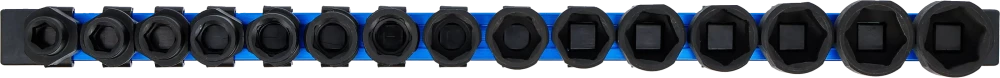 Conjunto de encaixes para chave de caixa de impacto sextavados, extra planos | Entrada de quadrado interno de 12,5 mm (1/2") | 10 - 24 mm | 15 peças