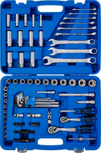Conjunto de Chaves de Caixa Sextavadas 1/4"+3/8" | 92 Peças