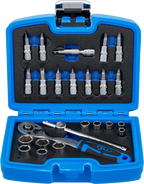 Conjunto de Chaves de Caixa Pro Torque 1/4" | 24 Peças | Mala Compacta