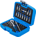 Conjunto de Chaves de Caixa Pro Torque 1/4" | 24 Peças | Mala Compacta