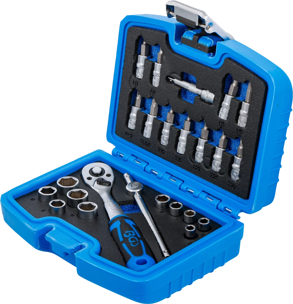 Conjunto de Chaves de Caixa Pro Torque 1/4" | 24 Peças | Mala Compacta